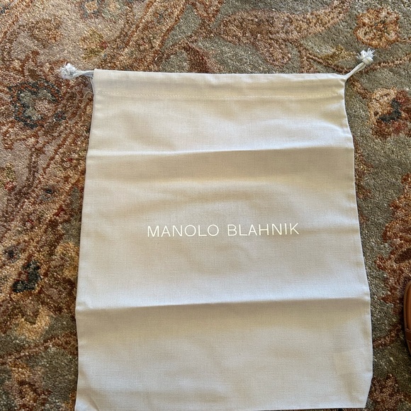 Manolo Blahnik Susa Flat Leather Sandal in Luggage Size 38 (8b) - Picture 7 of 7